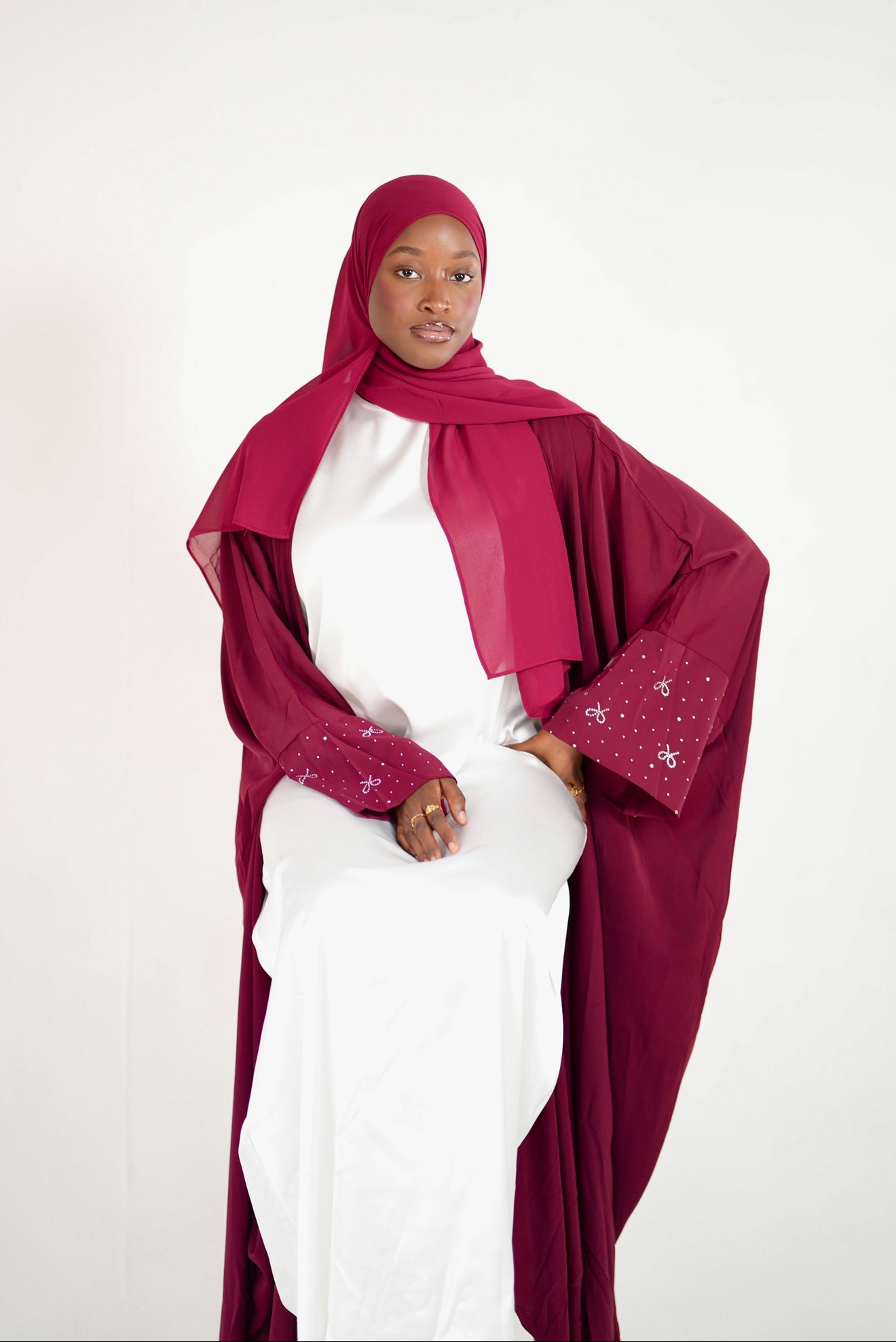 The Bow Tie Open Abaya Set🎀