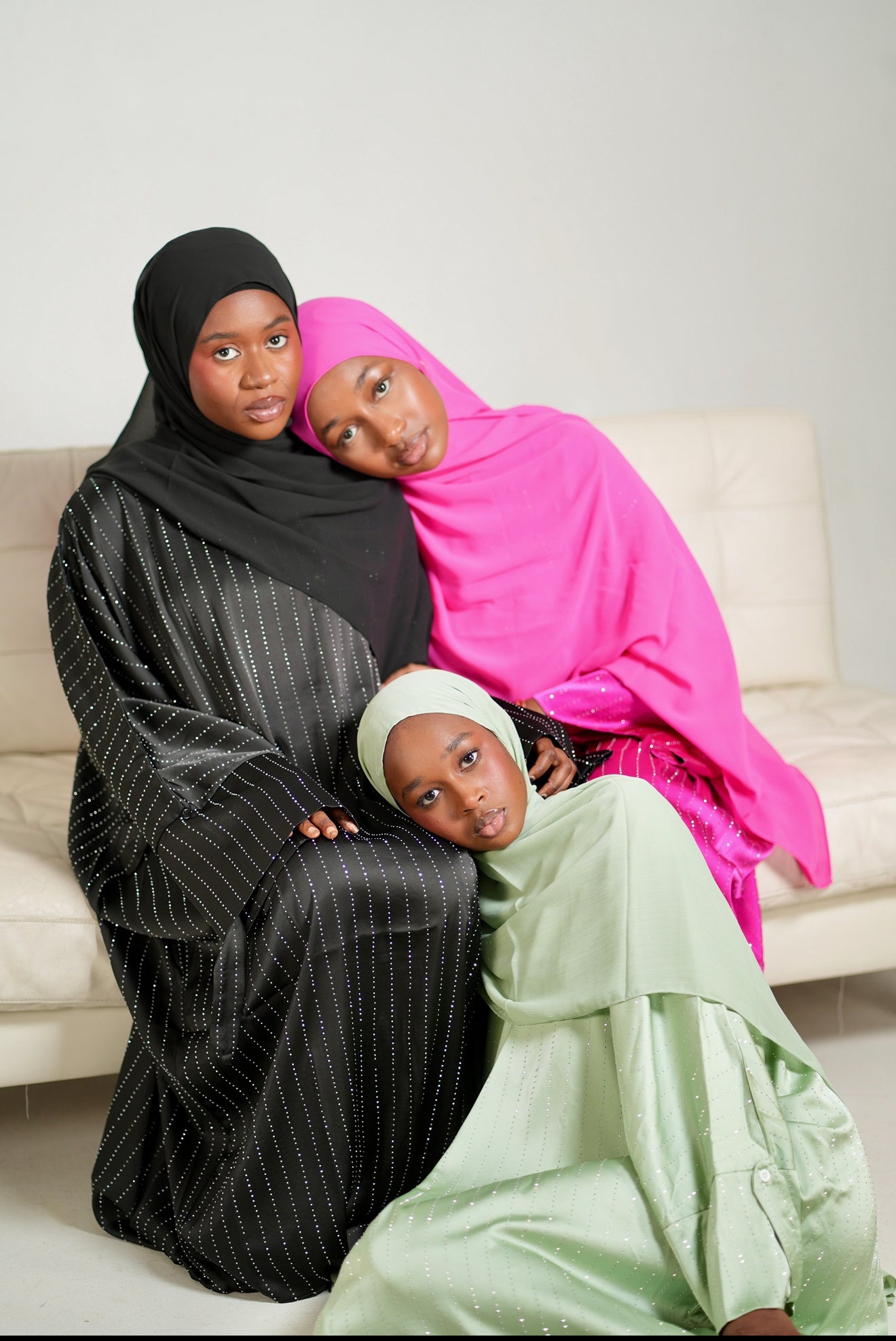 The Sparkle Stripe Abaya Set
