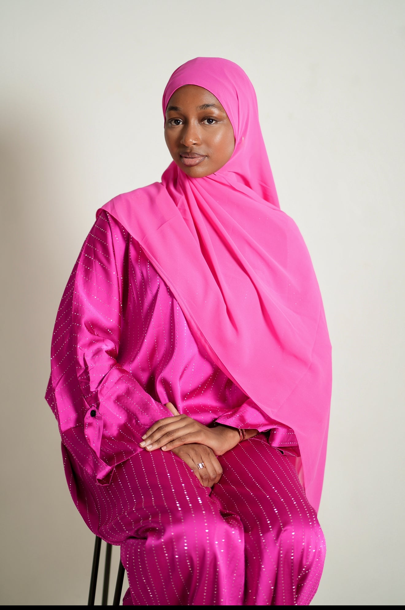 The Sparkle Stripe Abaya Set
