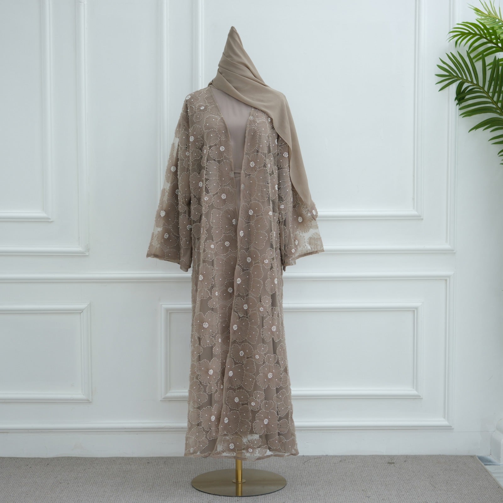 Premium Floral Lace Abaya