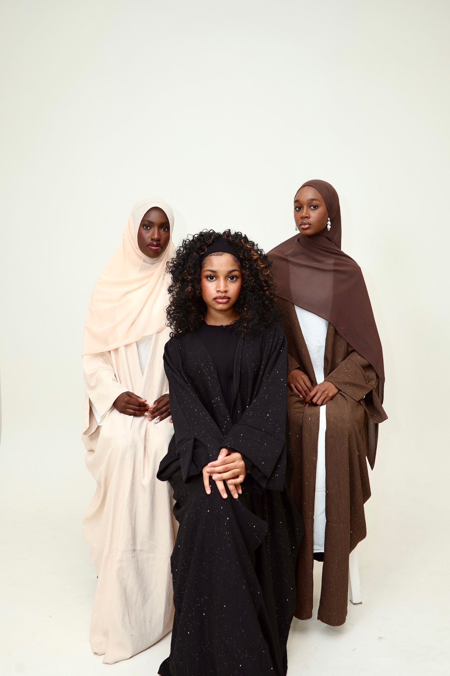 Glittered Crinkle Abaya (with matching hijab)