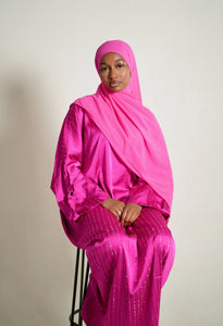 The Sparkle Stripe Abaya Set