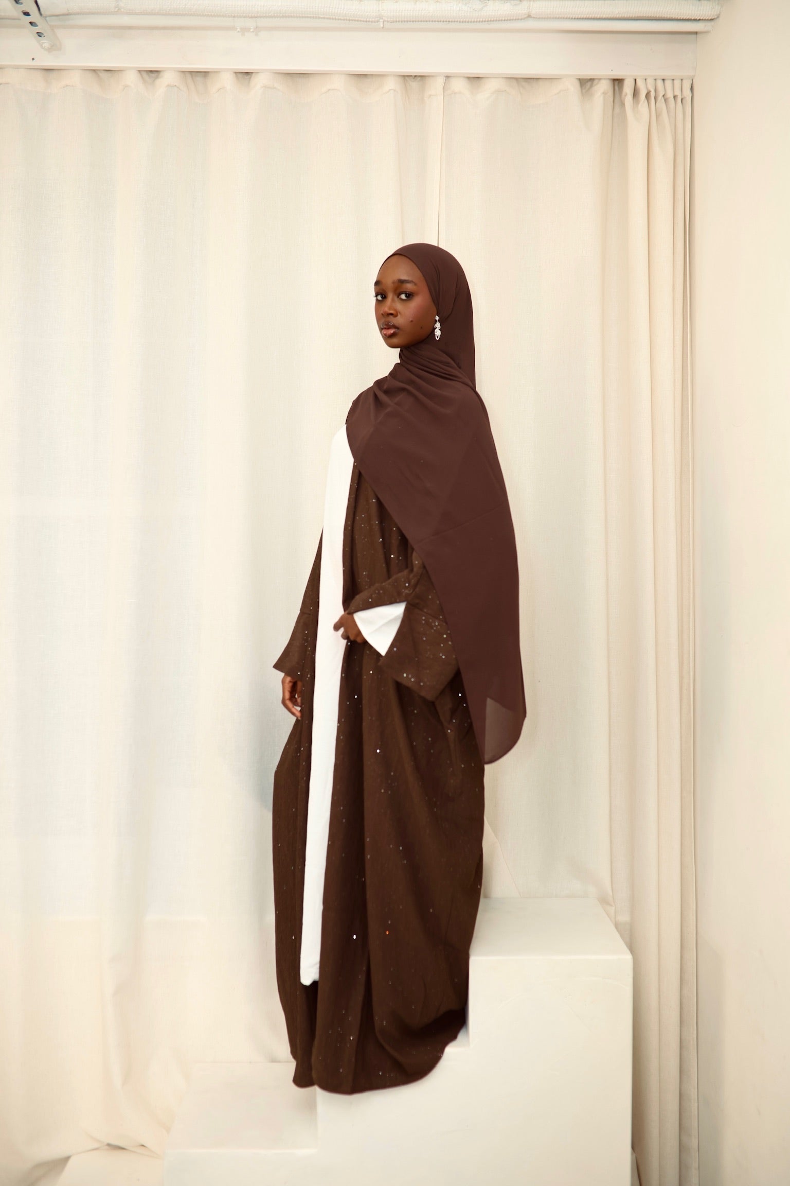 Glittered Crinkle Abaya (with matching hijab)