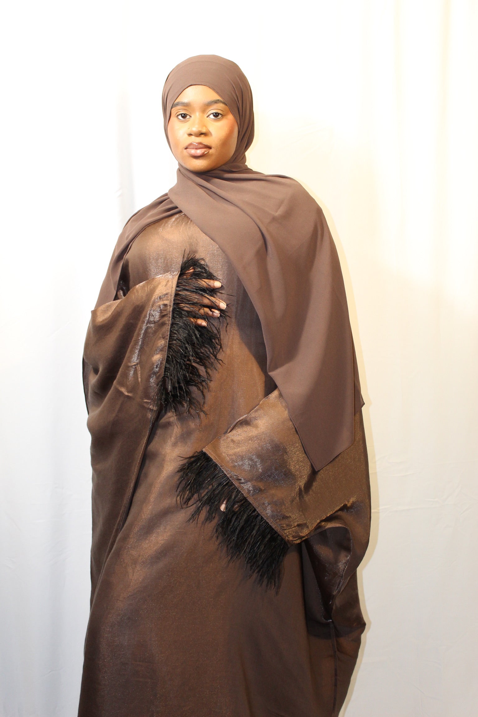 Metallic Butterfly Abaya with matching hijab