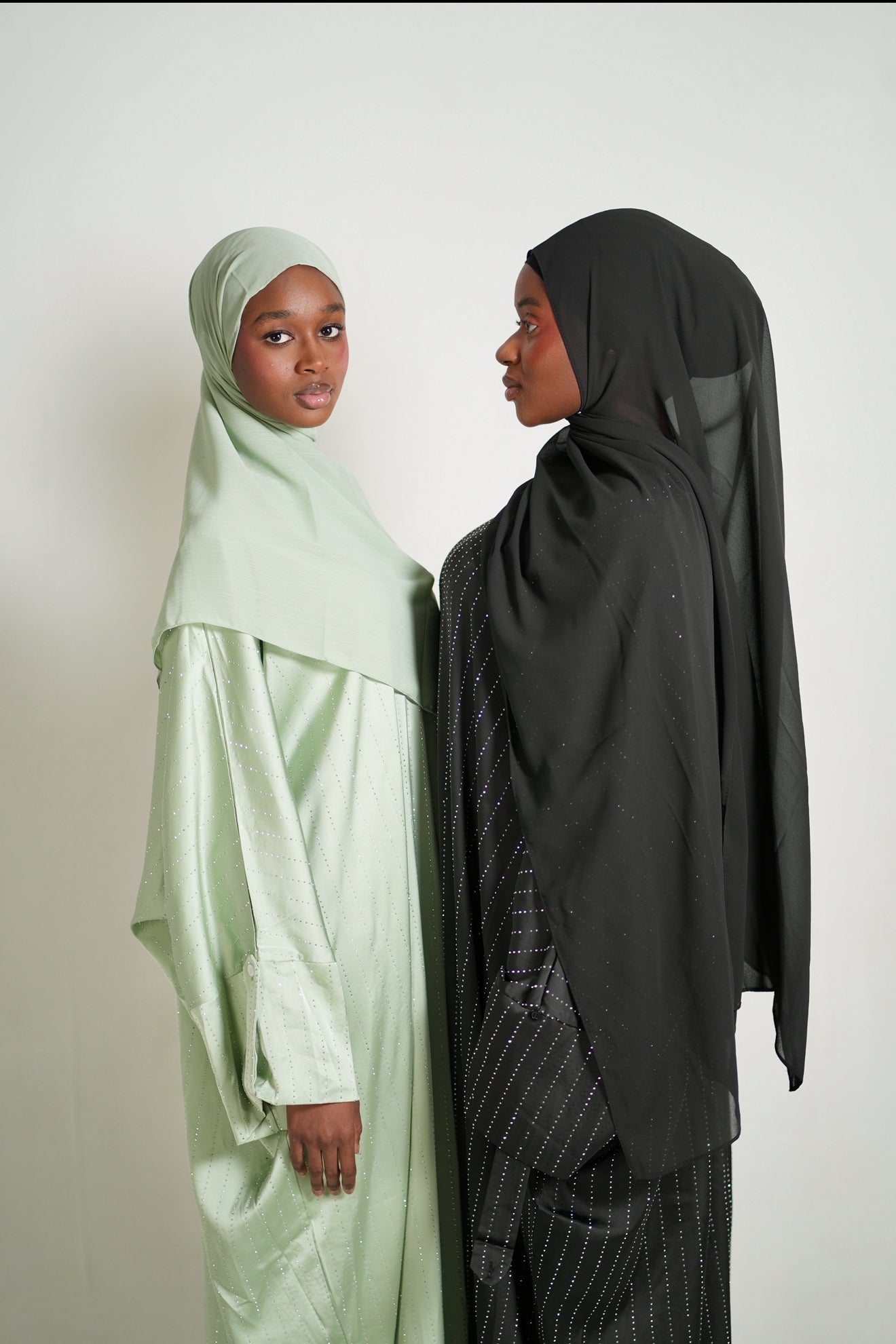 The Sparkle Stripe Abaya Set