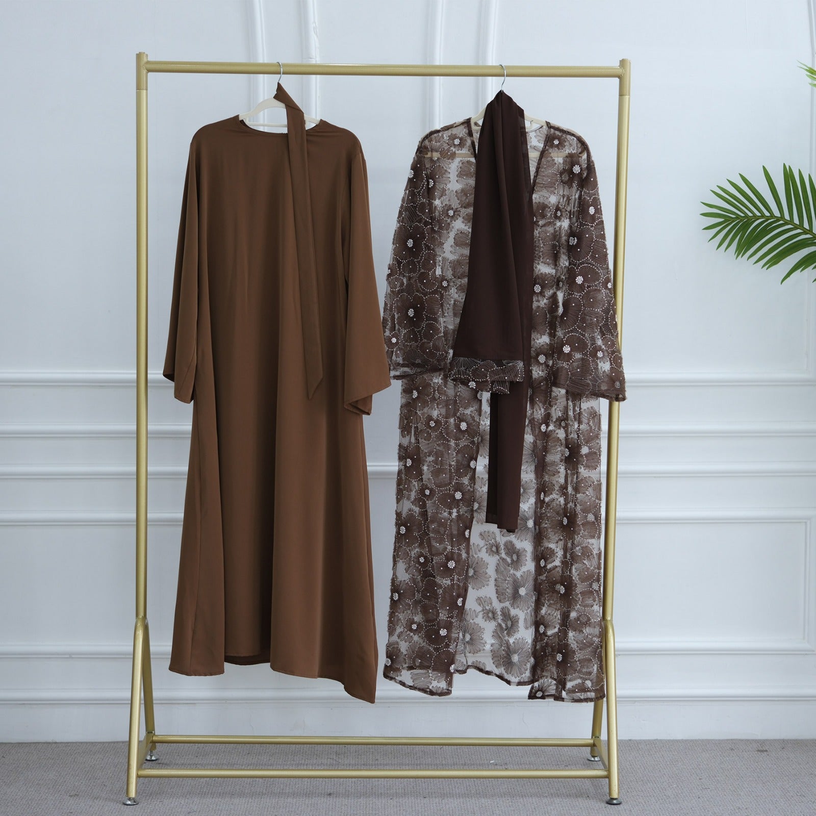 Premium Floral Lace Abaya