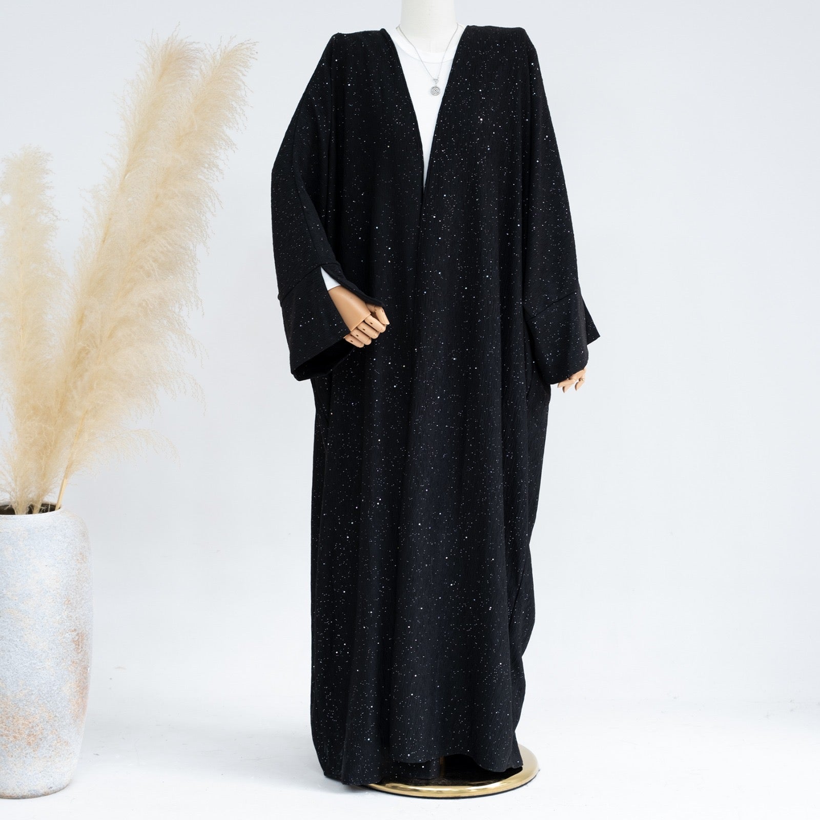 Glittered Crinkle Abaya (with matching hijab)