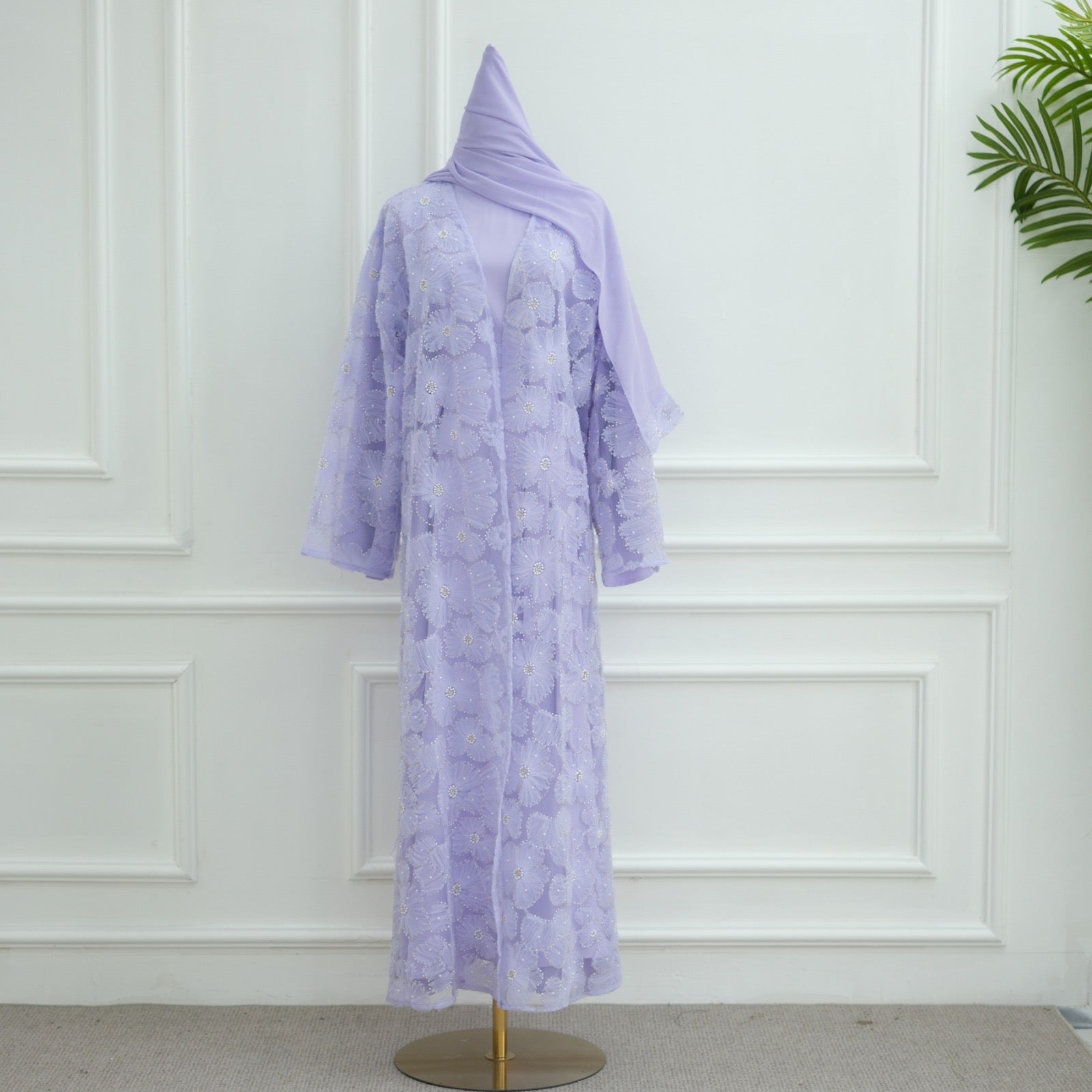 Premium Floral Lace Abaya