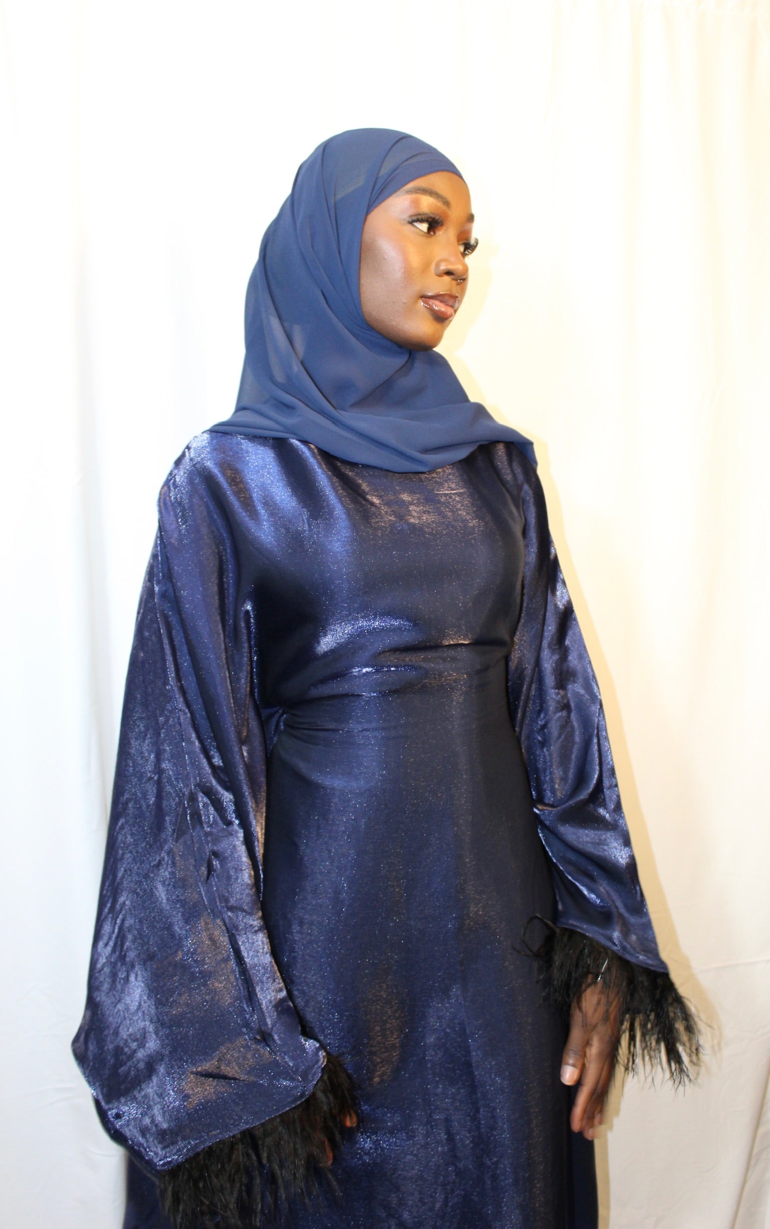 Metallic Butterfly Abaya with matching hijab