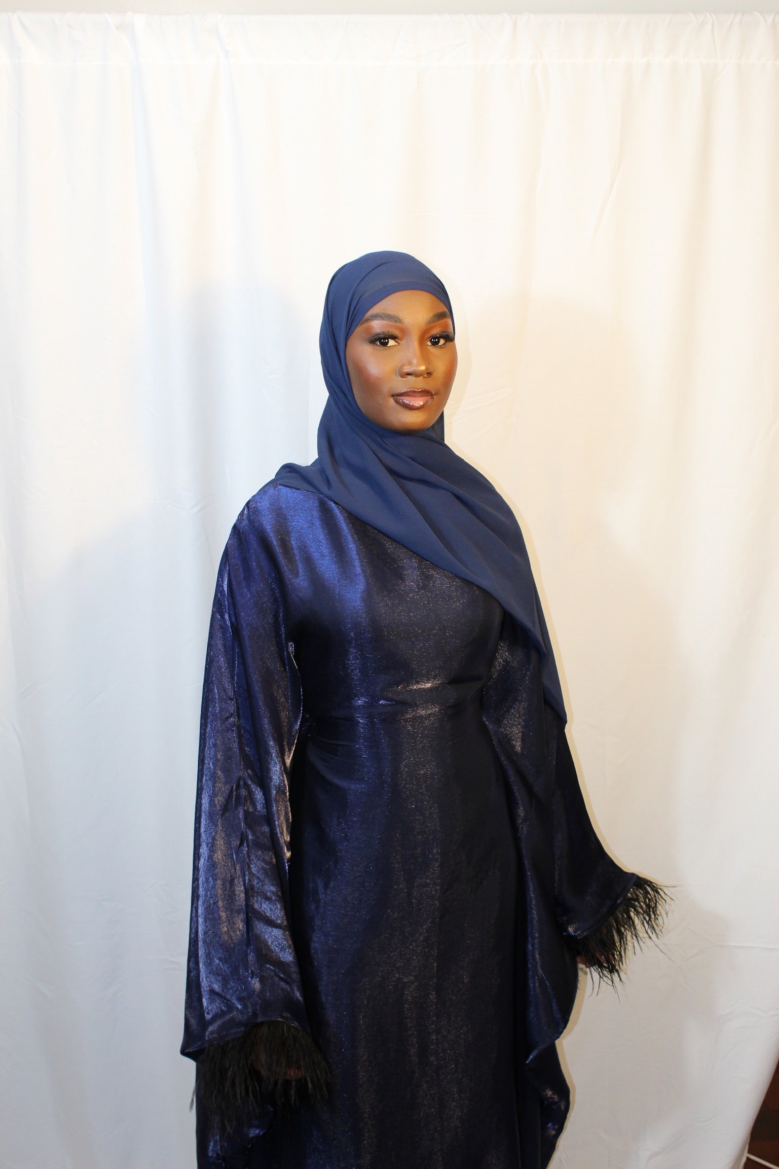 Metallic Butterfly Abaya with matching hijab