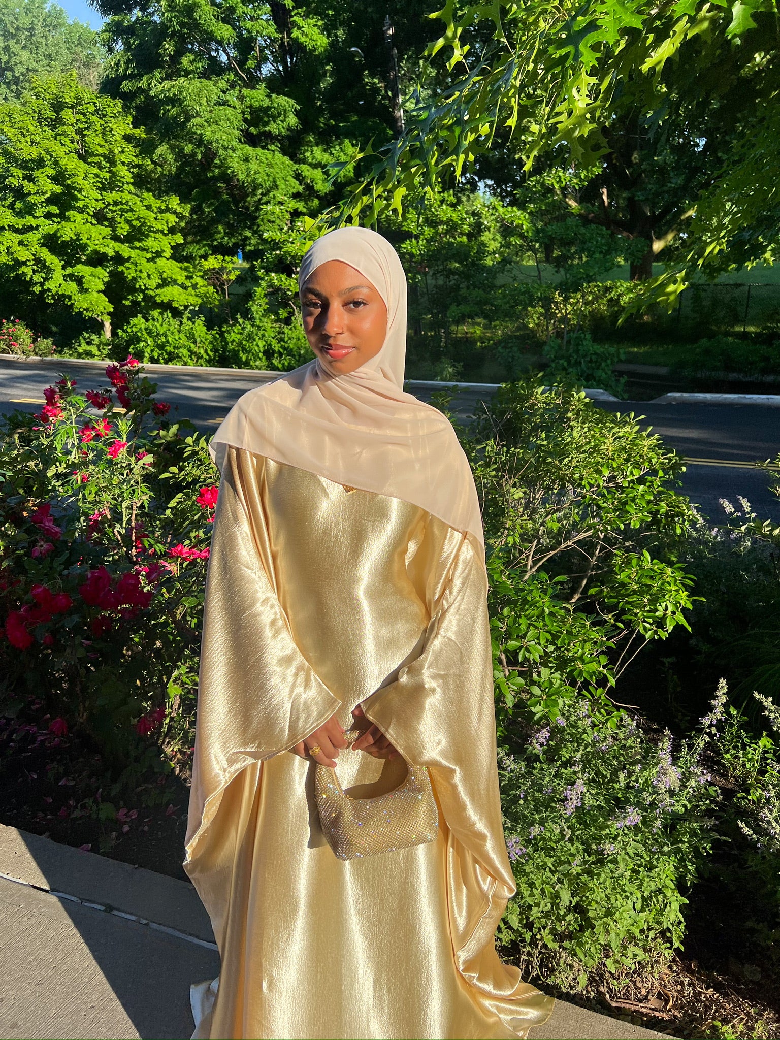 Silk Butterfly Abaya with matching hijab