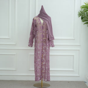 Premium Floral Lace Abaya