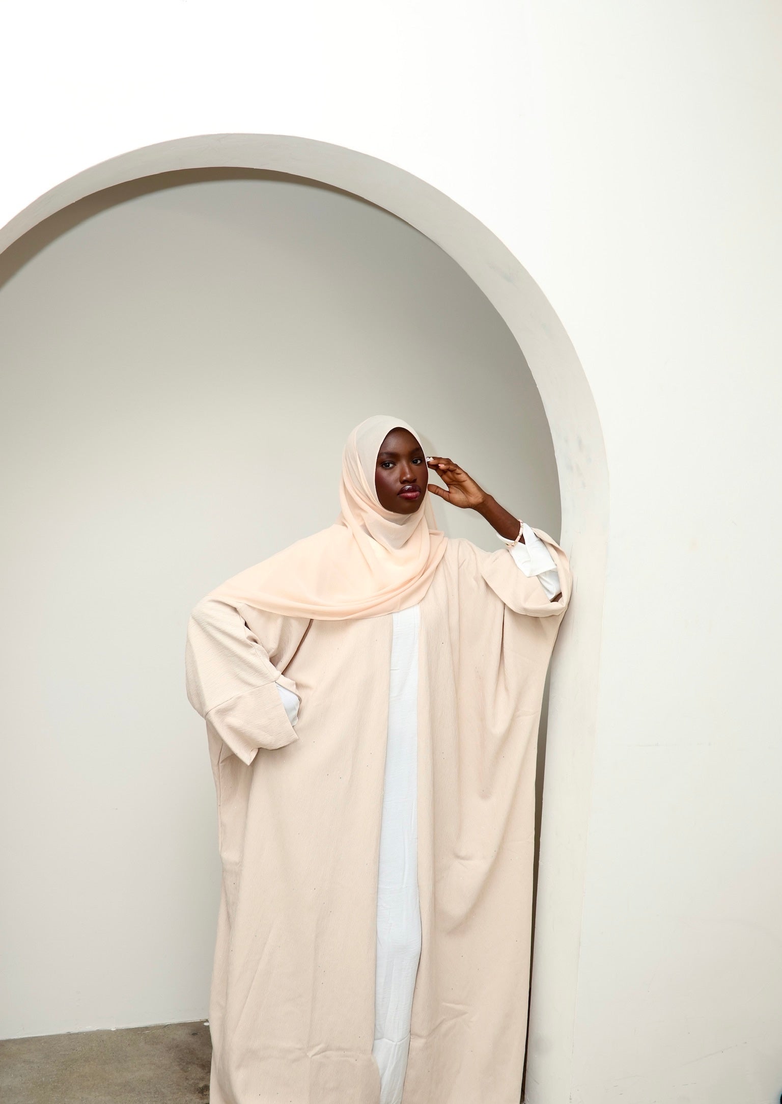 Glittered Crinkle Abaya (with matching hijab)