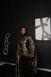 Cheetah print butterfly abaya