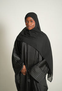The Sparkle Stripe Abaya Set