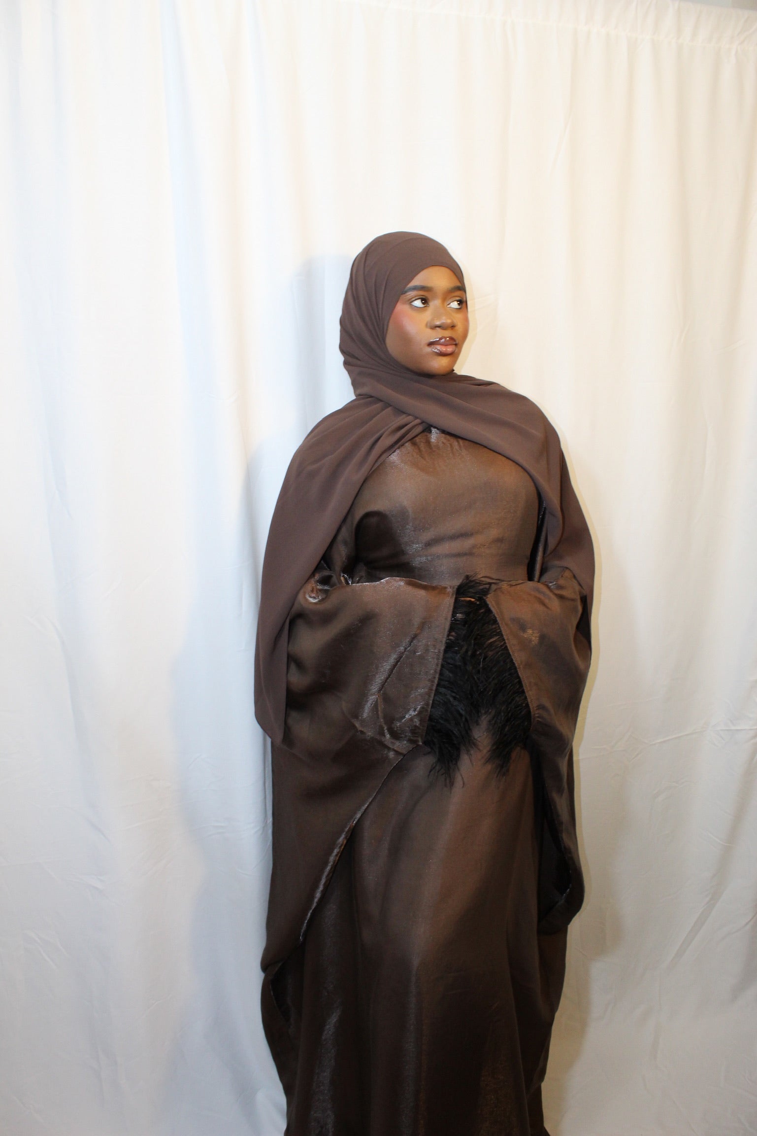 Metallic Butterfly Abaya with matching hijab