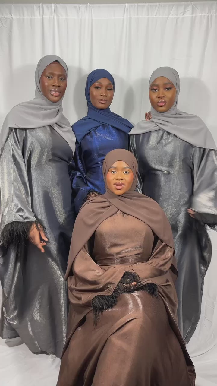 Metallic Butterfly Abaya with matching hijab