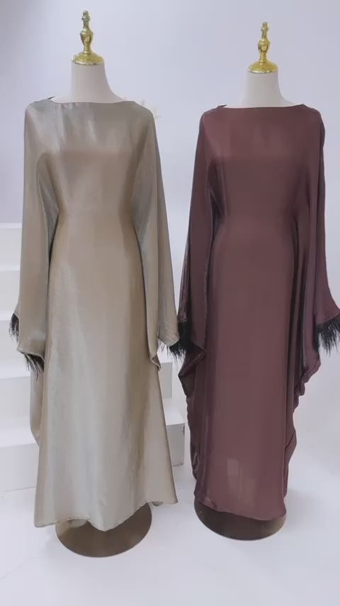 Metallic Butterfly Abaya with matching hijab