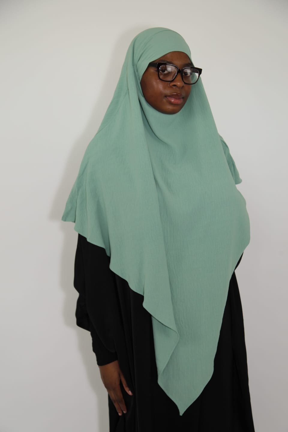 2 layer mint green khimar